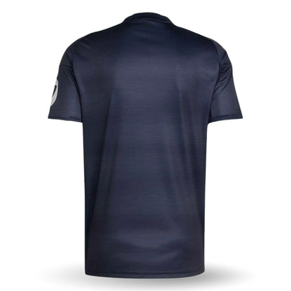 Camiseta de fútbol Real Madrid away 2025-2026 color azul marino, vista posterior, Reino del Futbol