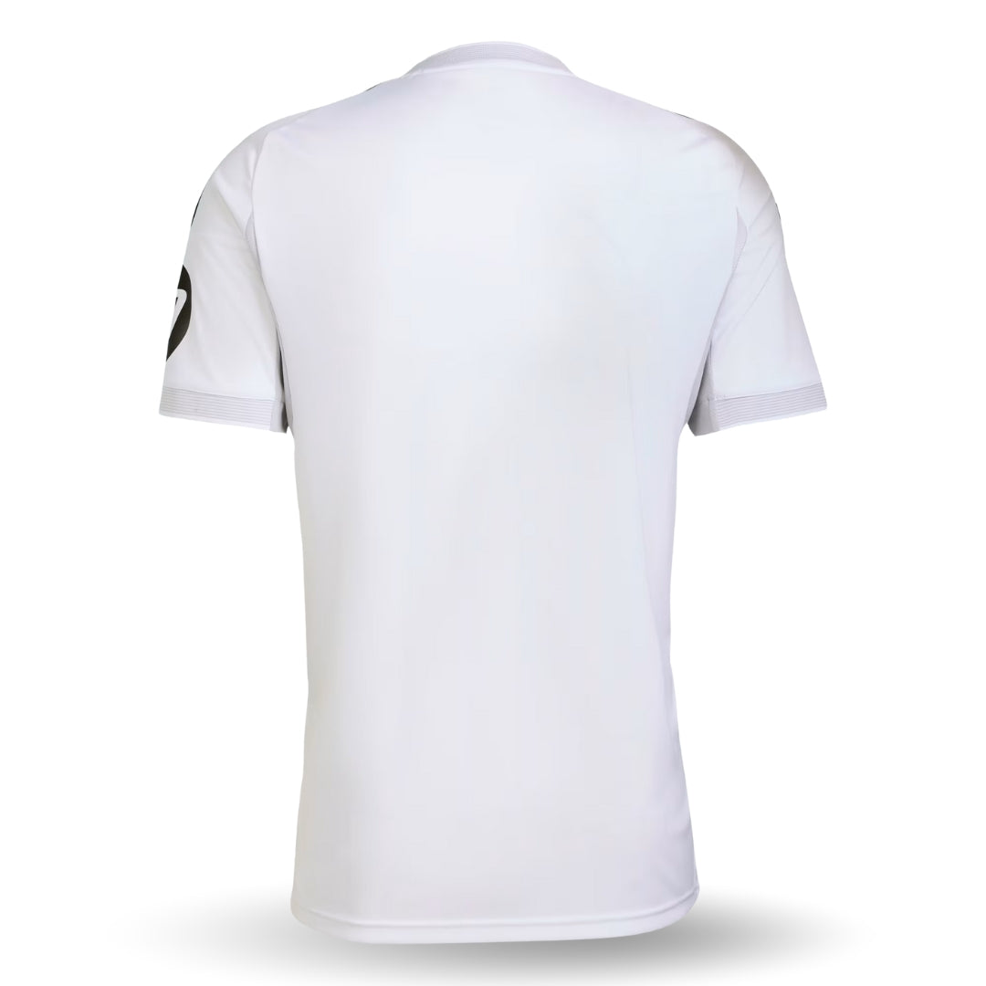 Camiseta blanca Real Madrid 2025 2026 vista trasera, manga corta, tienda Reino del Futbol