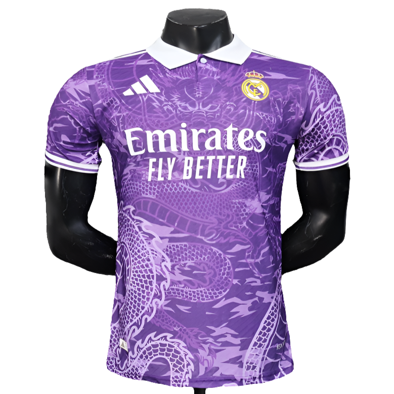 Camiseta Real Madrid morada con dragón, edición especial, tienda Reino del Futbol