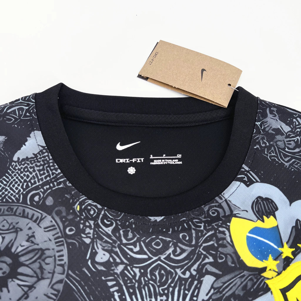 CAMISETA EDICIÓN ESPECIAL BRASIL CRISTO REDENTOR HOMBRE - NEGRA