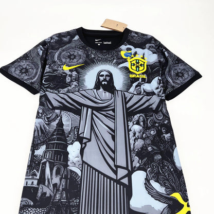CAMISETA EDICIÓN ESPECIAL BRASIL CRISTO REDENTOR HOMBRE - NEGRA
