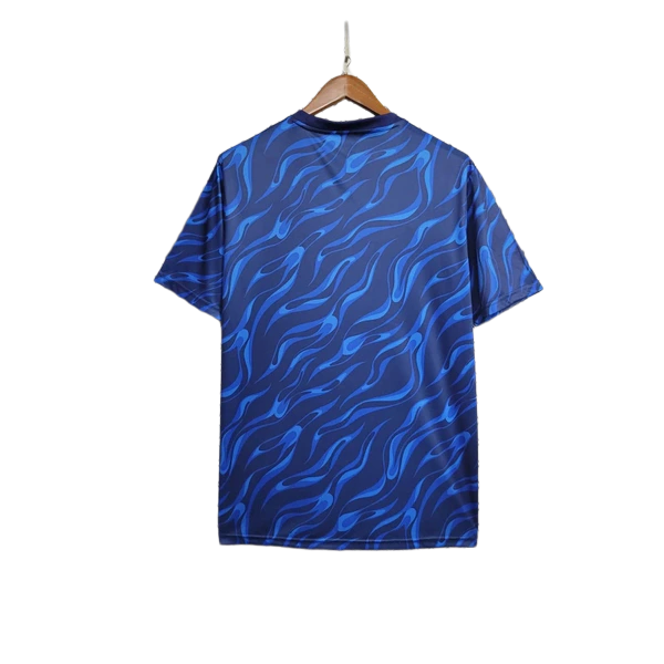 Camiseta de fútbol azul con patrón ondulado, edición especial, exclusiva de Reino del Futbol.