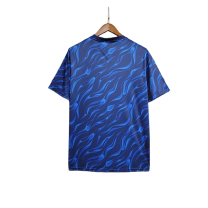 Camiseta de fútbol azul con patrón ondulado, edición especial, exclusiva de Reino del Futbol.