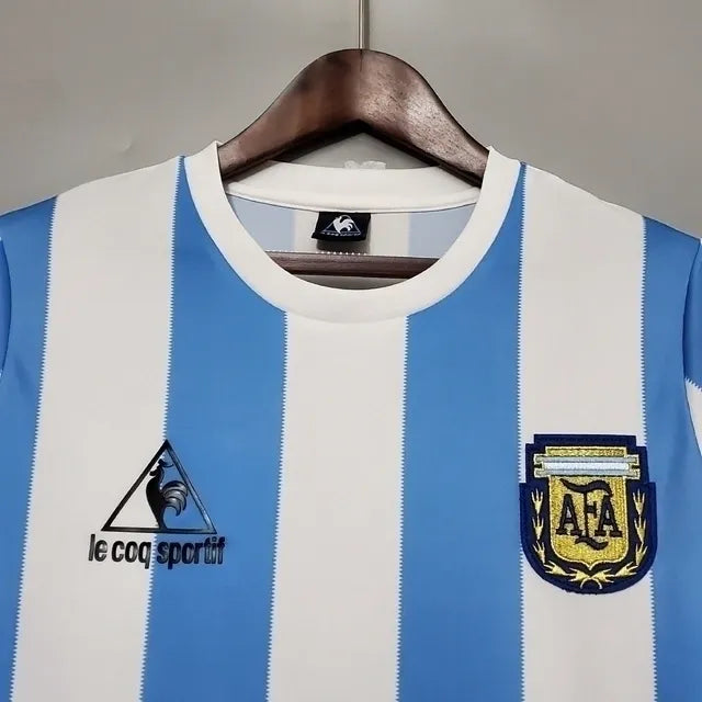 CAMISETA ARGENTINA RETRO 1986 - BLANCA Y AZUL