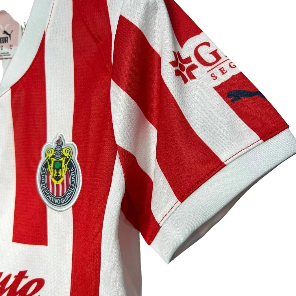 CAMISETA CHIVAS I 2024/25 AFICIONADA MUJER - BLANCA Y ROJA