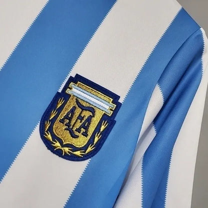 CAMISETA ARGENTINA RETRO 1986 - BLANCA Y AZUL