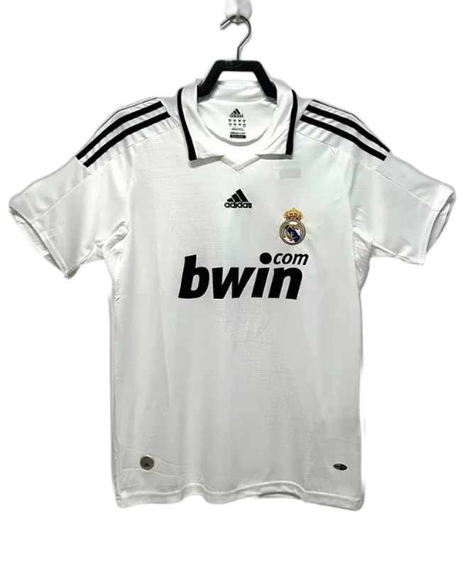 Camiseta Real Madrid 08/09 original blanca, logo adidas y escudo, exclusiva Reino del Futbol