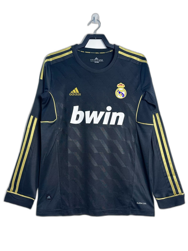 Camiseta Real Madrid 2011-2012 manga larga negra retro, adidas, disponible en Reino del Futbol