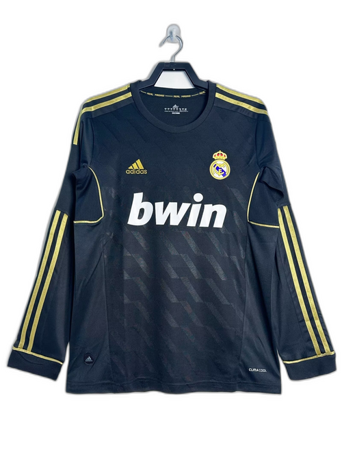 Camiseta Real Madrid 2011-2012 manga larga negra retro, adidas, disponible en Reino del Futbol
