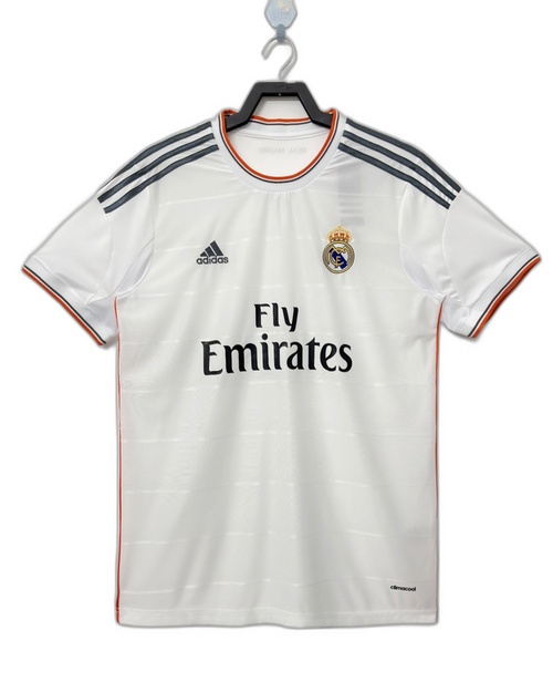 Camiseta Real Madrid 2013-14 retro blanca con logo Adidas y Fly Emirates, venta online Reino del Futbol