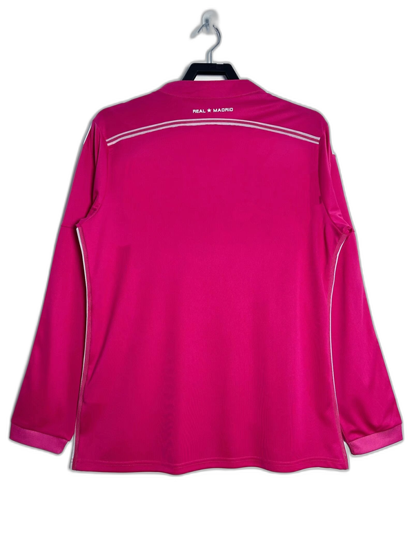 Camiseta Real Madrid 14/15 manga larga rosa retro, vista trasera, Reino del Futbol