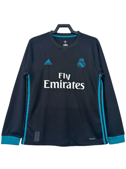 Camiseta Real Madrid 2017-18 manga larga azul marino, Adidas, Fly Emirates, tienda Reino del Futbol