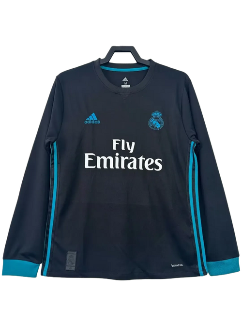 Camiseta Real Madrid 2017-18 manga larga azul marino, Adidas, Fly Emirates, tienda Reino del Futbol