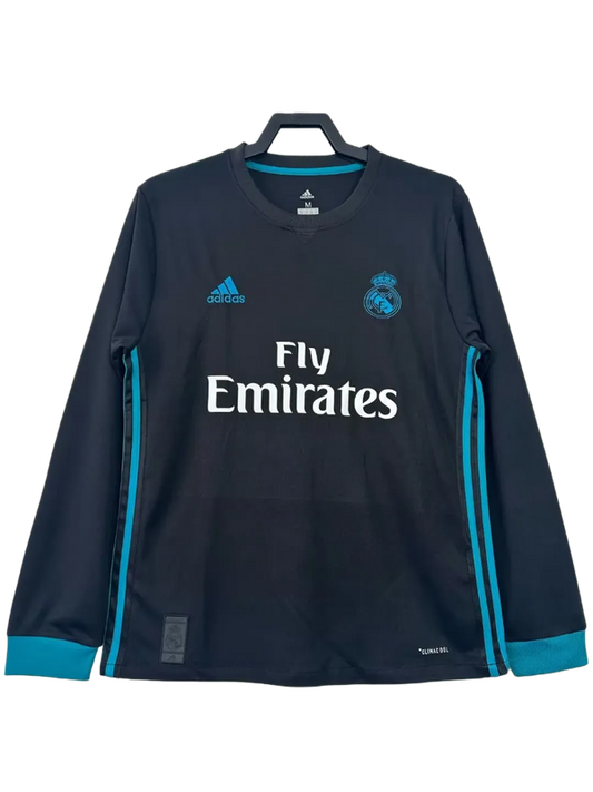 Camiseta Real Madrid 2017-18 manga larga azul marino, Adidas, Fly Emirates, tienda Reino del Futbol