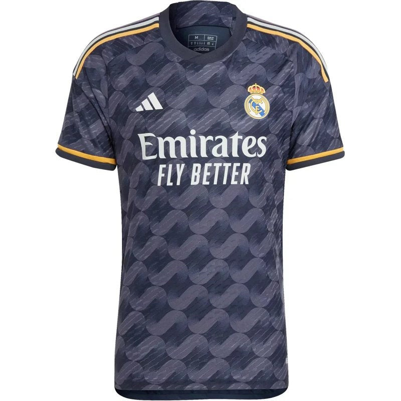 Camiseta Real Madrid 23/24 segunda equipación jugador, azul con detalles dorados, tienda Reino del Futbol