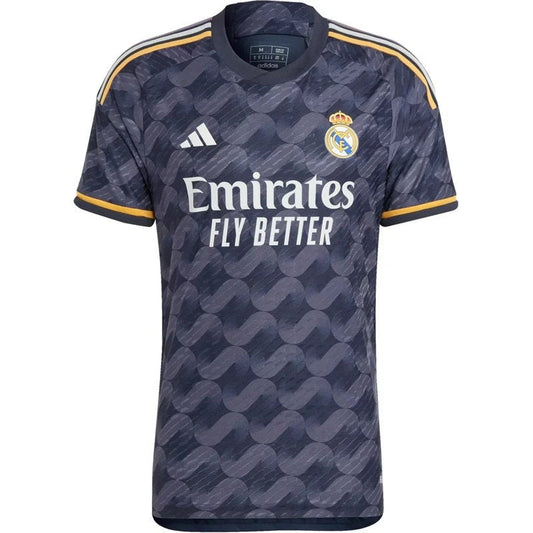 Camiseta Real Madrid 23/24 segunda equipación jugador, azul con detalles dorados, tienda Reino del Futbol