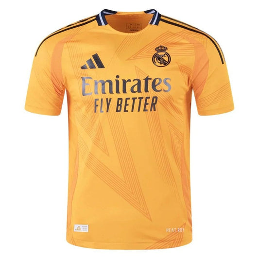 Camiseta Real Madrid 2024-2025 segunda equipación versión jugador en color amarillo, Adidas.
