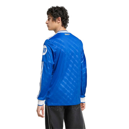 Camiseta de fútbol azul RMCF de manga larga, modelo exclusivo en Reino del Futbol.