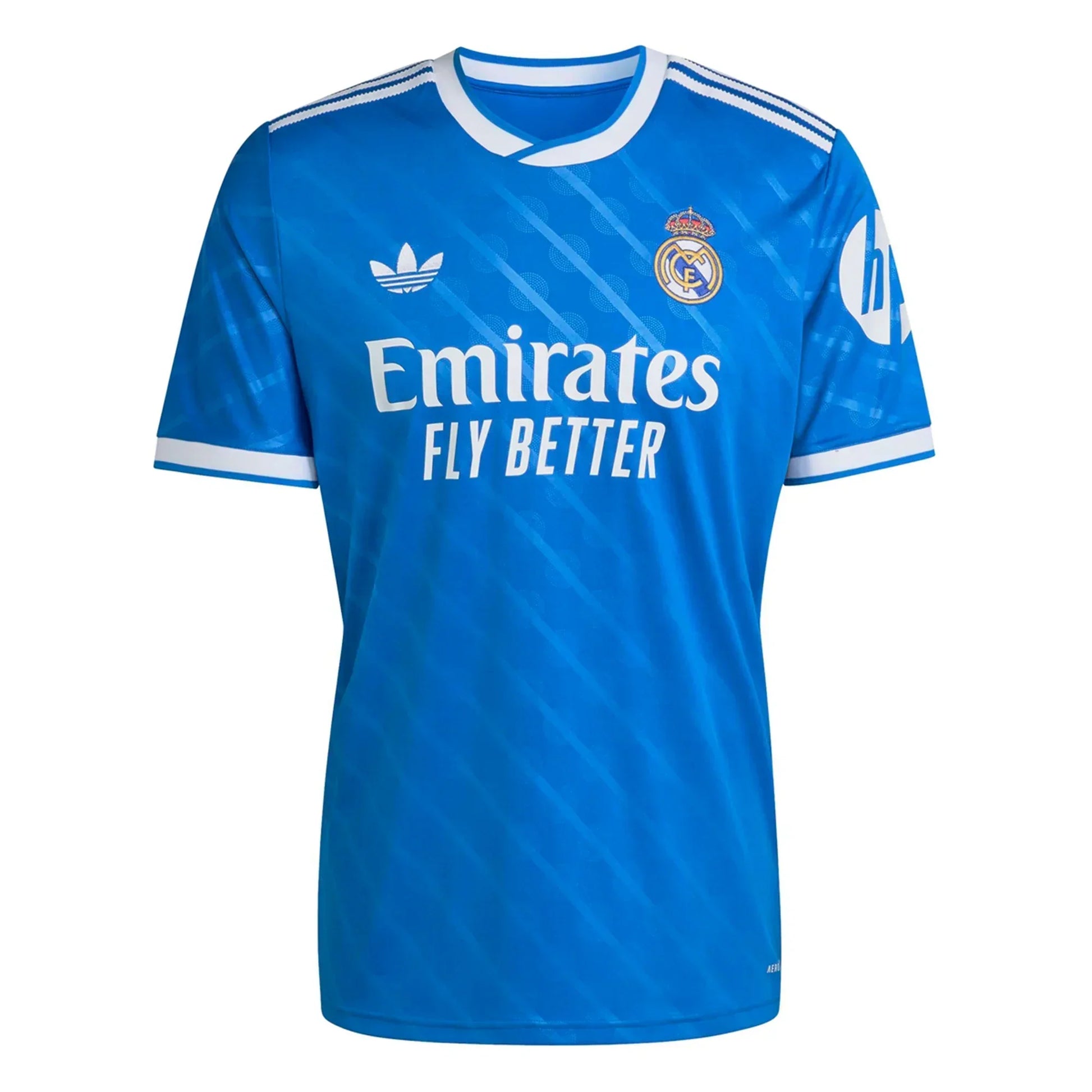 Camiseta azul de fútbol Real Madrid edición especial, escudo y logos, venta Reino del Futbol.