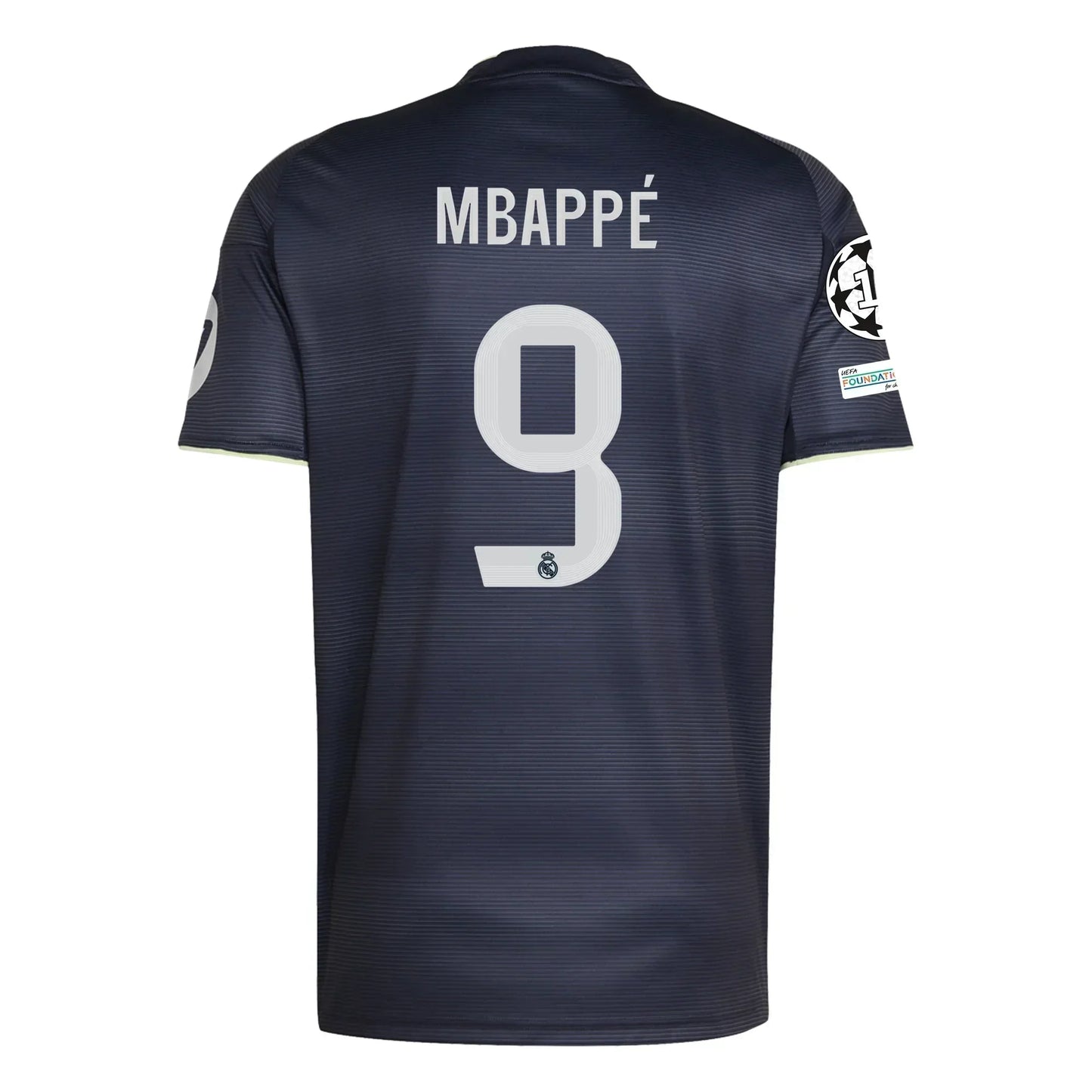 Camiseta de fútbol Real Madrid negra, dorsal 9 Mbappé, tienda Reino del Futbol