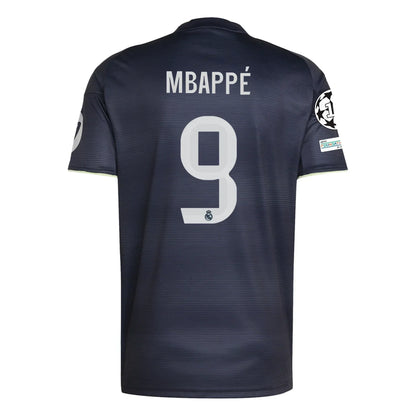Camiseta de fútbol Real Madrid negra, dorsal 9 Mbappé, tienda Reino del Futbol